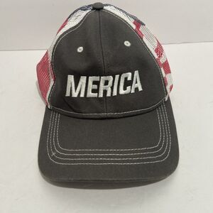 Merica Baseball Cap Hook And Loop Adjustable Strap Curved Bill Celebrate USA